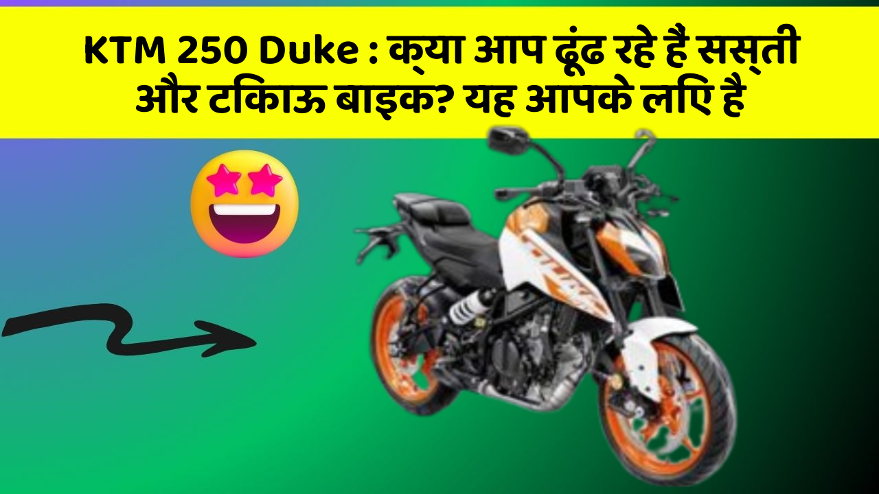 KTM 250 Duke: क्या आप ढूंढ रहे हैं सस्ती और टिकाऊ बाइक? यह आपके लिए है